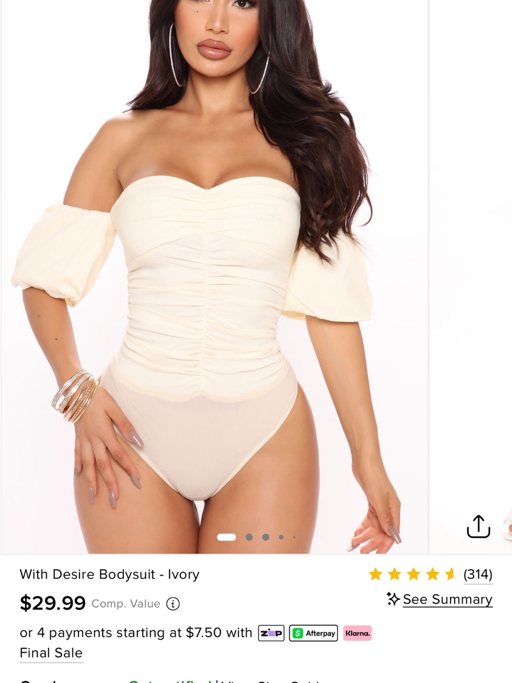Ivory Off-Shoulder Ruched One-Piece
